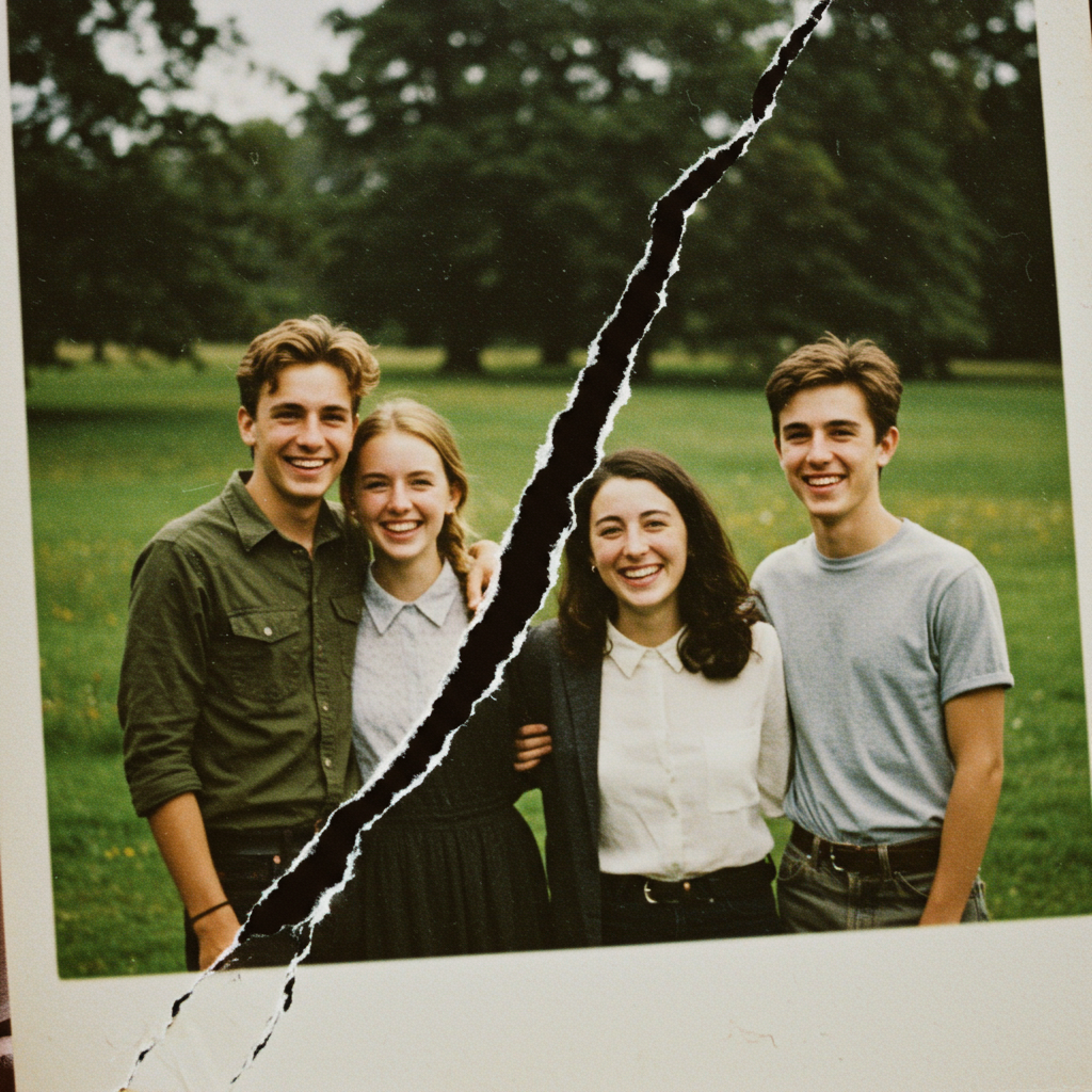 The Moral Crossroads: Torn Photograph