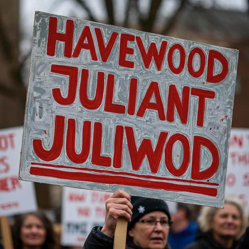 The Development Divide: Protest Sign